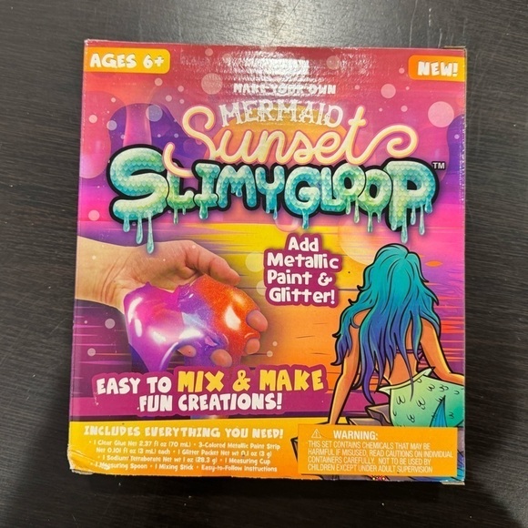 Mermaid Sunset SlimyGloop Kit, Make Your Own! Kids Gift, Fun Craft, Glitter Too! - Picture 1 of 2